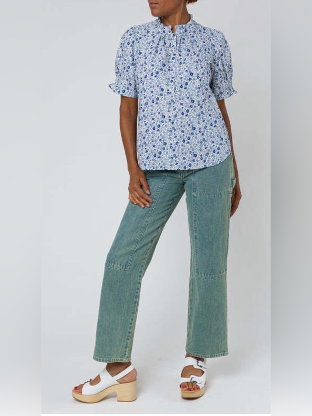 Apiece Apart Los Altos Top in sweet blues size S - Picture 2 of 7